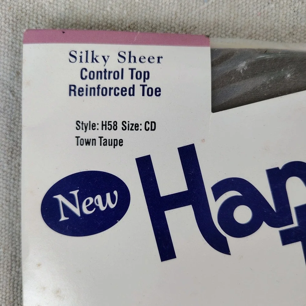 NWT Hanes Womens SZ CD Silky Sheers Control Top Pantyhose Town Taupe Vintage 90s